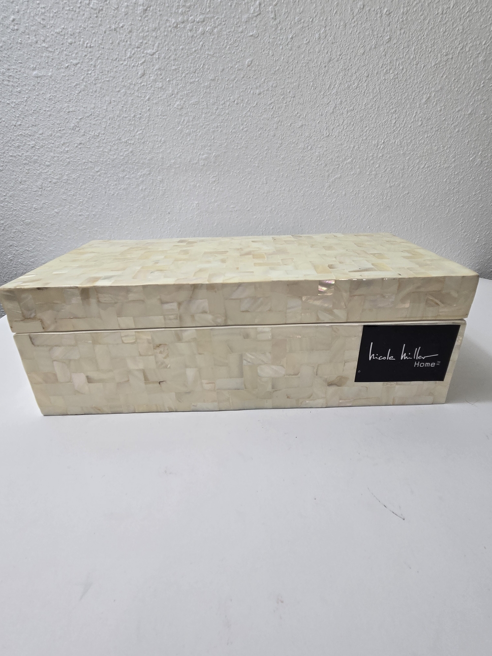 Nicole Miller Cream Mother-of-Pearl Decorative Box